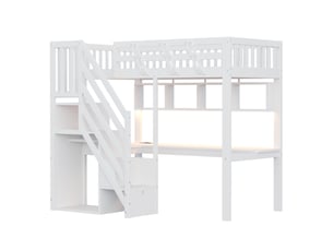 Lit mezzanine 90x200 cm DESMIU  ORFRLDB00496AAK coloris blanc