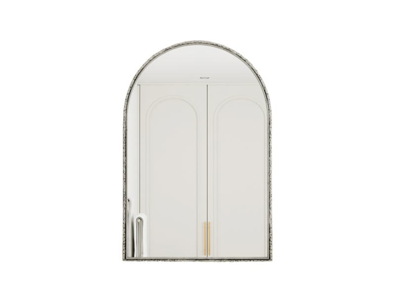  Miroir arqué, miroir mural pour salle de bain, miroir de coiffeuse ou décoration murale, miroir arqué pour salon, chambre, argent  - Conforama A