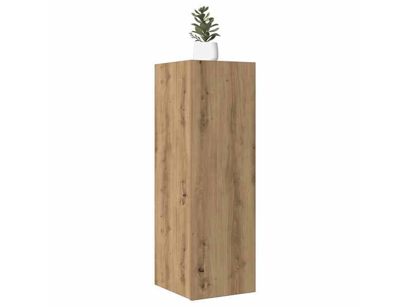  Lot de 2 meuble tv bas salon chêne artisanal 30,5x30x90cm bois d'ingénierie  - Conforama C