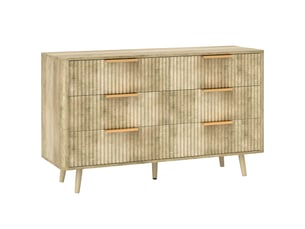 Chiffonnier 6 tiroir(s)    <strong></strong> <strong></strong> coloris naturel largeur 120 cm hauteur 76 cm