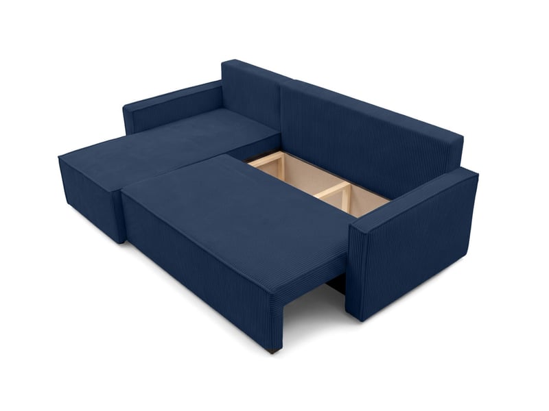  Farah - canapé d'angle reversible convertible 4 places accoudoirs slim velours cotelé  - Conforama D