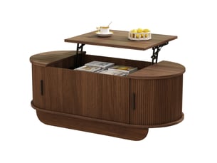 Table basse ovale coloris bois foncé   - 50 cmx110 cm