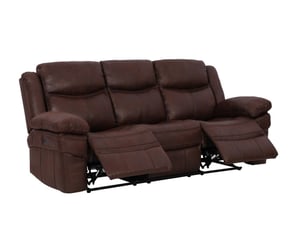 Canapé relax électrique 3 places en tissu microfibre marron alfred