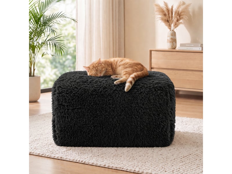 Tissu peluche ottoman aviana - noir SF20250918012 - Conforama C