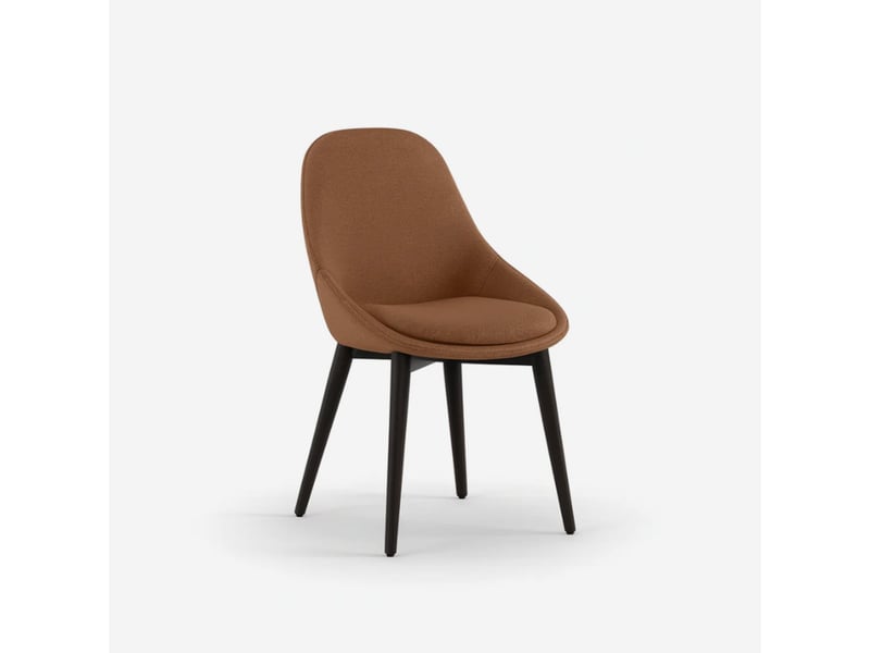  Lot de 4 chaises de salle à manger rembourrées en tissu delphi - rouiller  - Conforama C