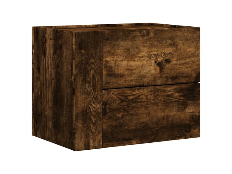  Lot de 2 tables de chevet - cabinet de chevet - table de nuit murales chêne fumé 45x30x35 cm  - Conforama D