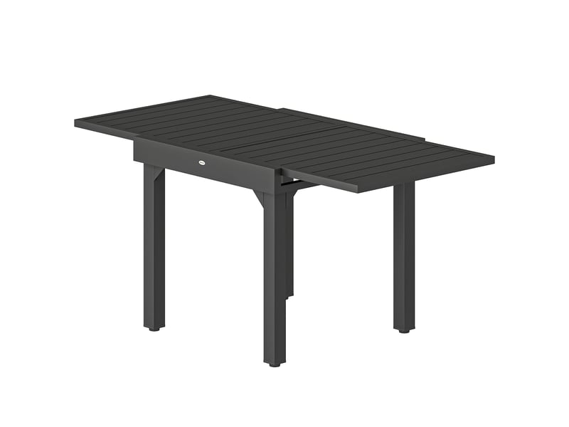  Table de jardin extensible d'extérieur 80160 cm pour 4 à 6 personnes, rectangulaire, noire, idéale pour terrasse.  - Conforama B