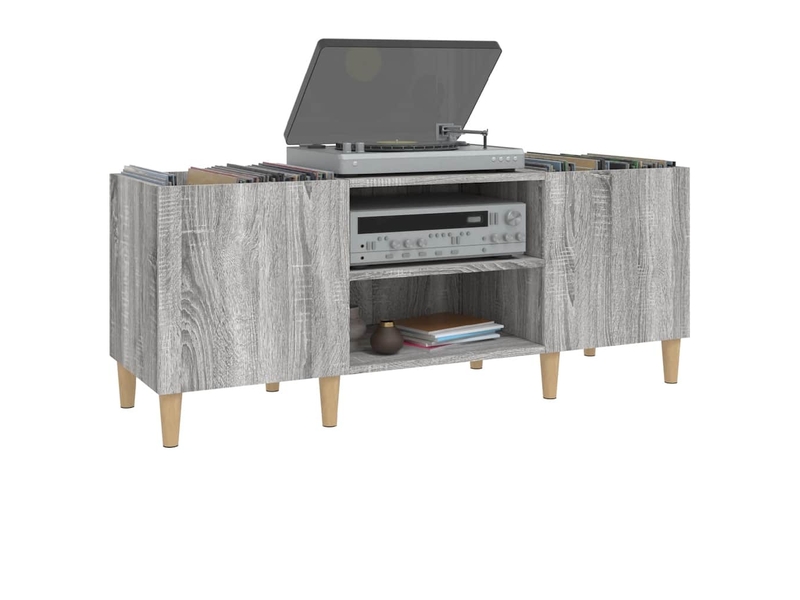  Armoire à disques, armoire de rangement sonoma gris 121x38x48 cm bois d'ingénierie  - Conforama D