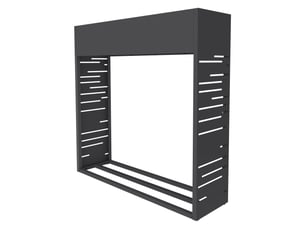 Ml-design range-bûches d'extérieur avec jardinière, en acier galvanisé résistant aux intempéries, support de stockage bois de chauffage cheminée, motif de treillis, anthracite, 112 x 30 x 111 cm