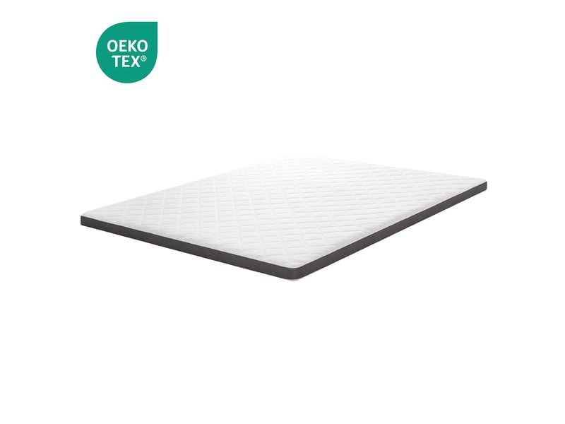  Matelas double 180x200 cm h3 en mousse blanc et gris, 7 zones de soutien réversibles, hauteur 7 cm  - Conforama A