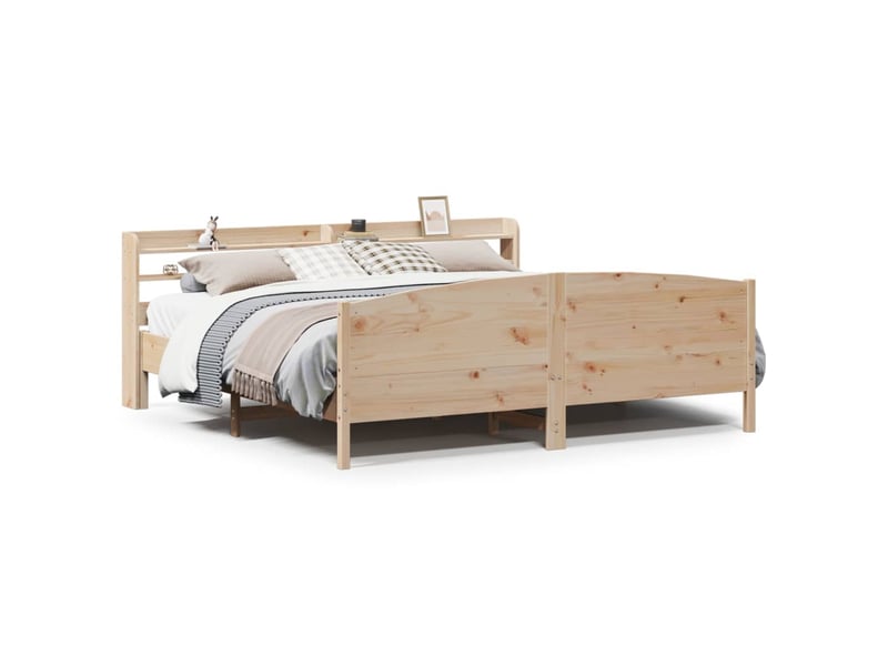  Lit double- lit adulte -  cadre de lit sans matelas 180x200 cm bois massif de pin  - Conforama A