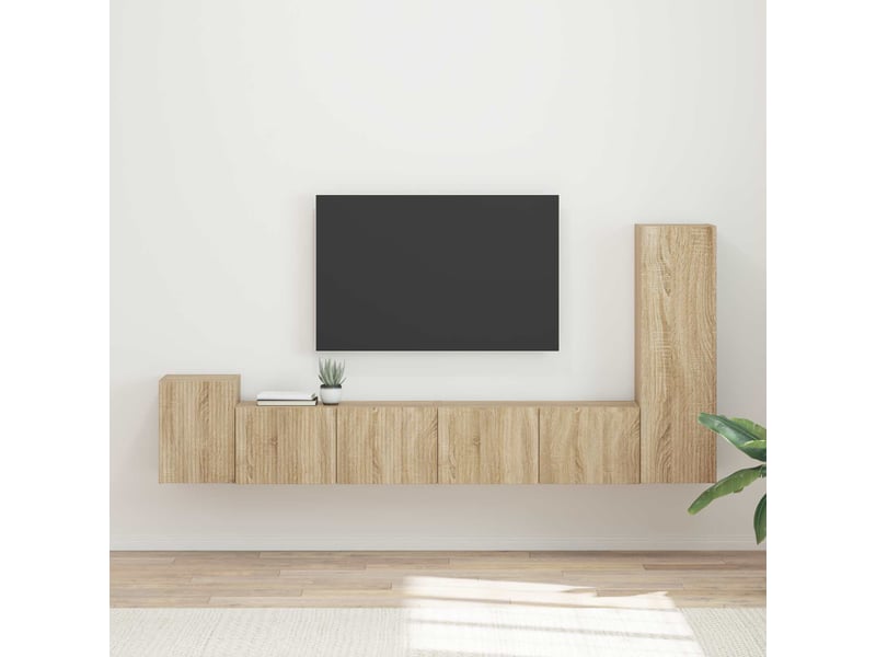  Ensemble meuble tv - banc tv - meuble de rangement 3 pcs chêne sonoma bois d'ingénierie  - Conforama B