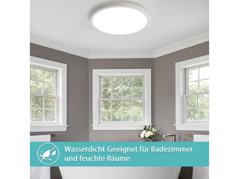  Plafonnier led rond ultra-plat 36 w, 4000 k, ø 40 cm, blanc  - Conforama B