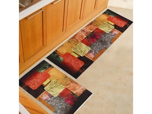 2pcs tapis de cuisine, antidérapant, en polyester, motif géométrie aquarelle, pour cuisine bureau salle à manger - 4060cm+40120cm