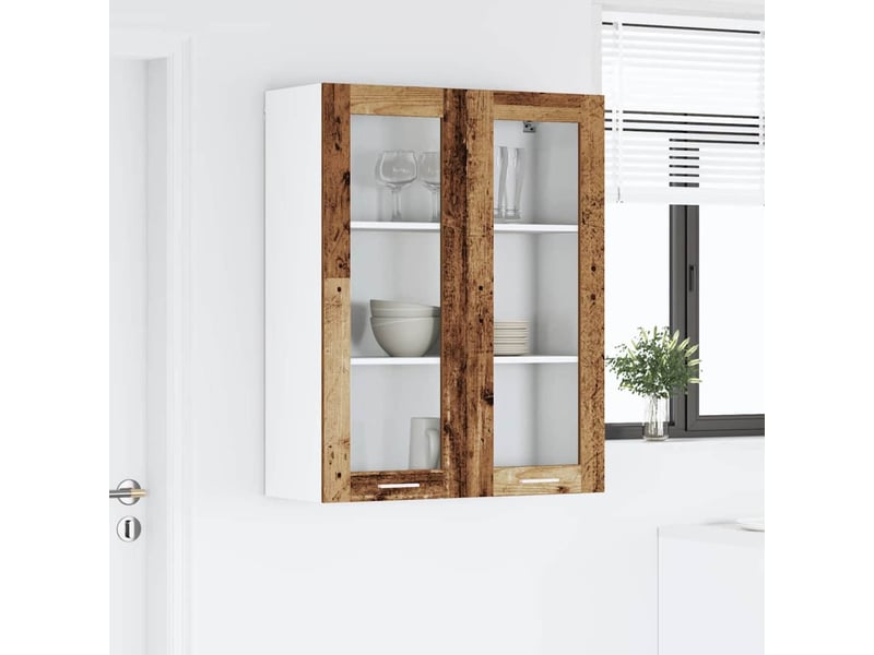 Meuble de rangement cuisine, armoire suspendue bois ancien 80x31x100cm shl3470 - Conforama D