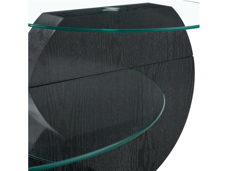  Table basse à 2 plateaux en verre de sécurité avec structure mdf, style moderne pour salon, 78,5 × 78,5 × 24,5 cm  - Conforama E