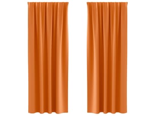 Lot de 2 rideaux occultants, rideaux black-out avec anneaux orange vif 260 x 140 cm cf44728