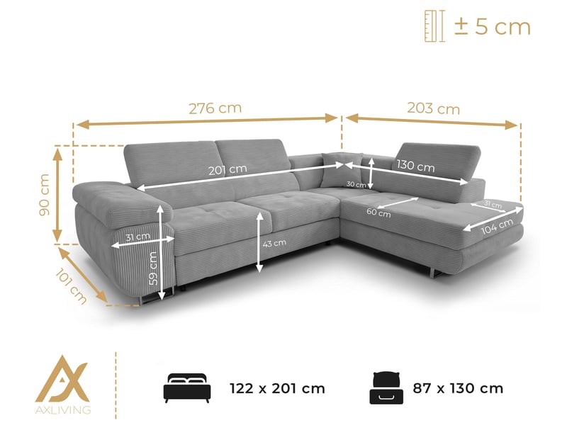  Canapé convertible 276 cm avec coffre et têtières – rose Konak - Conforama E