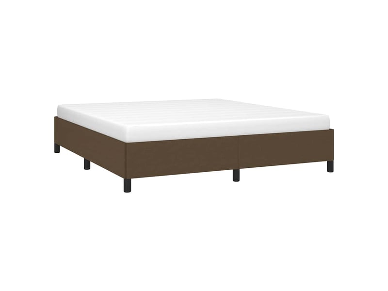  Lit double- lit adulte -  cadre de lit sans matelas marron foncé 160x200 cm tissu  - Conforama B