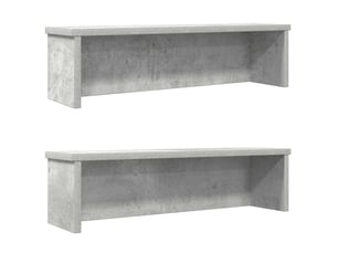 Lot de 2 étagères de cuisine empilables, étagères de rangement gris béton 60x15x16 cm cf42801