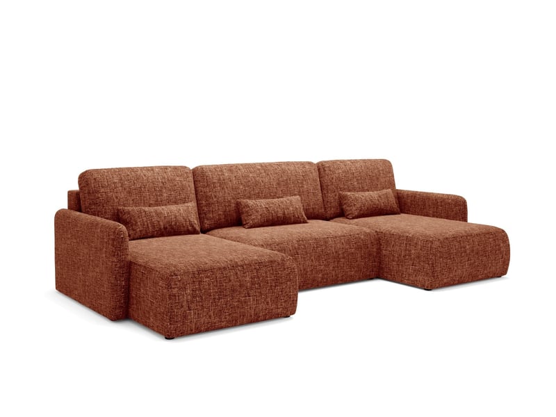  Canapé d'angle convertible livello u orange  - Conforama D