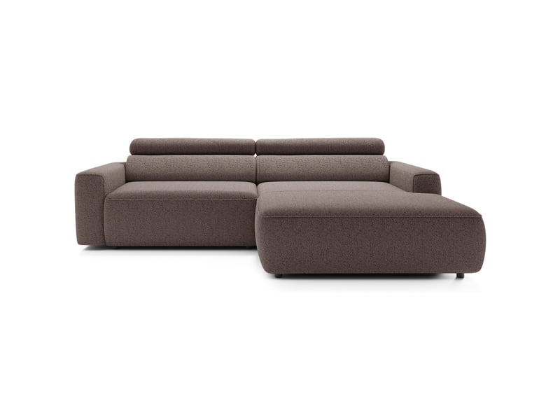  Selsey fando - canapé d'angle - 252 cm - tissu tressé brun clair - côté droit Fando - Conforama D