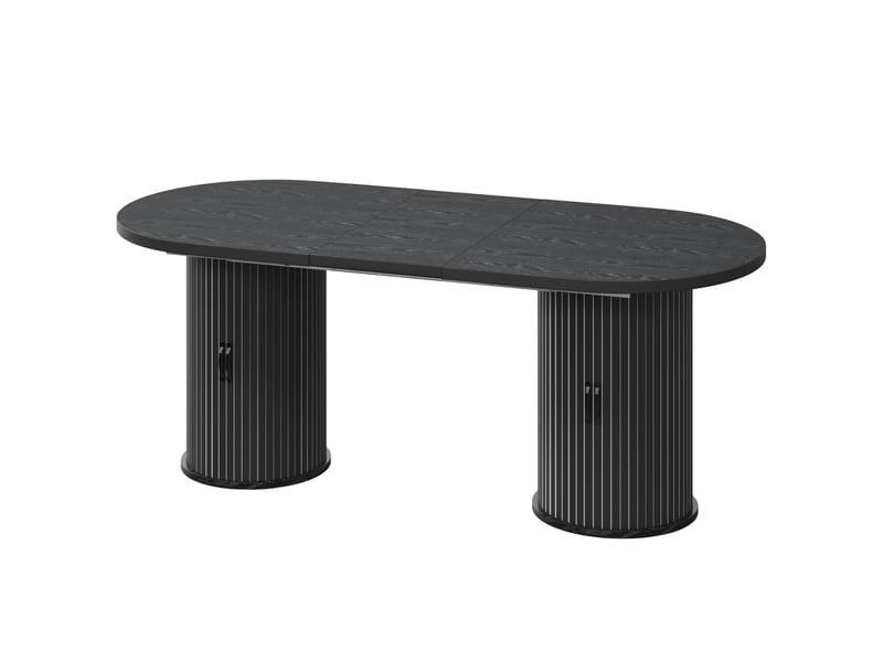  Table à manger extensible noir avec rangement intégré  - Conforama W