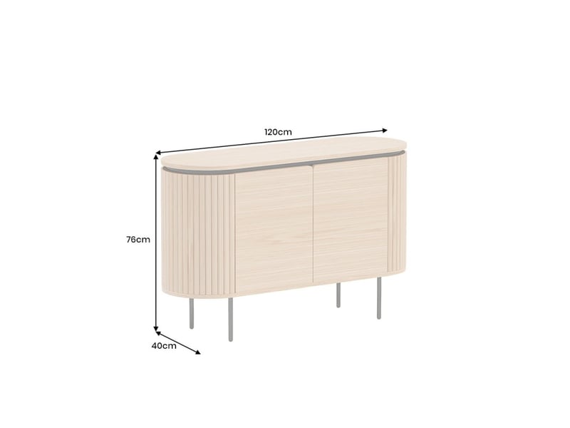  Buffet 120 cm 2 portes chêne clair et noir – collection sören  - Conforama C