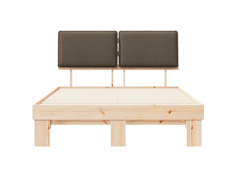  Lit double- lit adulte -  cadre de lit avec tête de lit rembourrée taupe 140 x 200 cm  - Conforama D