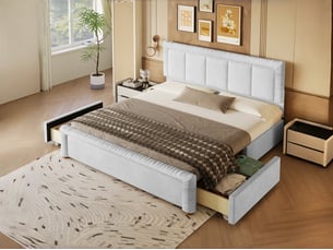 Lit 2 places 180x200 cm LEYTN coloris gris