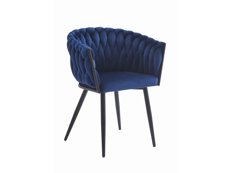 Family chaise orion - velours bleu marine x 1  - Conforama A