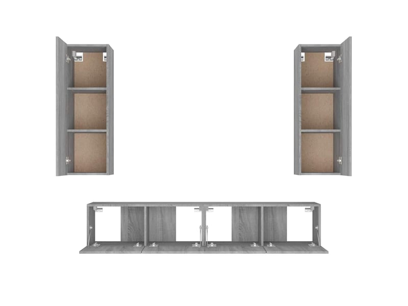  Ensemble de meubles tv 4 pcs sonoma gris bois d'ingénierie shl52548  - Conforama E