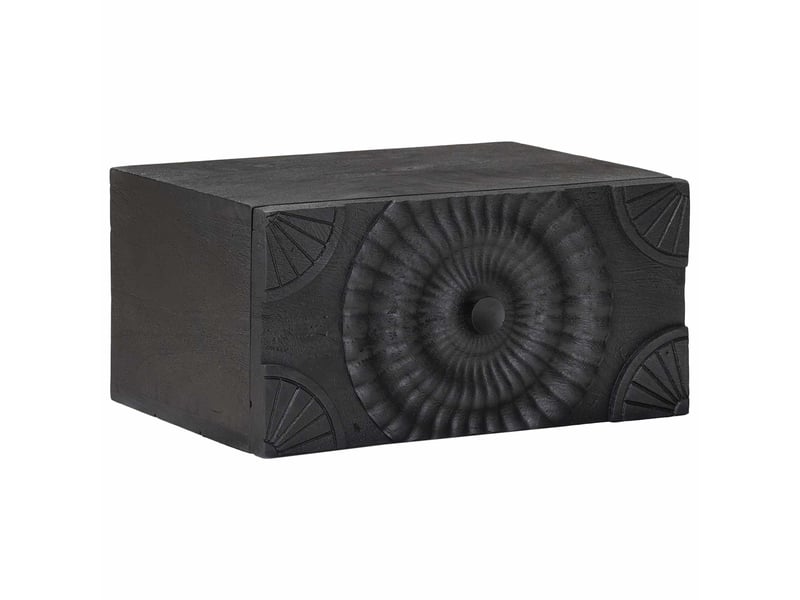  Table de chevet faite main noir 40 x 30 x 20 cm  - Conforama B