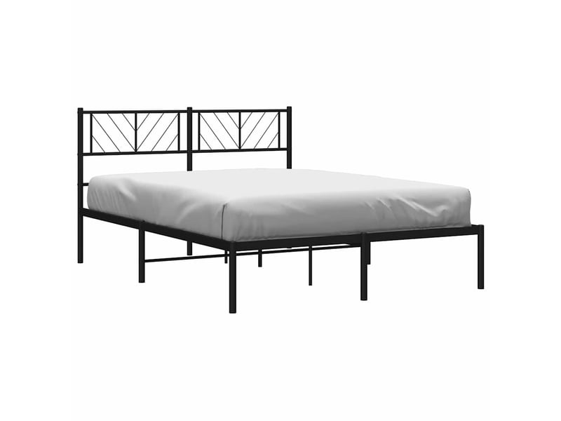  Lit double- lit adulte -  cadre de lit métal sans matelas avec tête de lit noir 150x200cm  - Conforama C