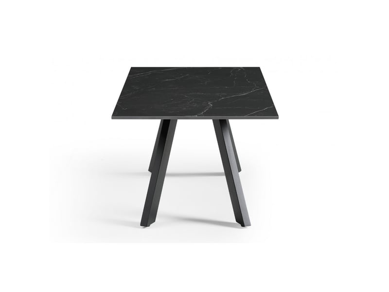  Table basse 120x60 cm céramique noir marbré pieds inclinés - indiana 08  - Conforama D