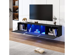 Meuble tv coloris noir 180 cm <strong>OXEZA</strong>  <strong></strong>