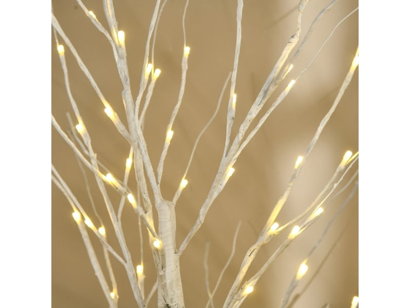 Arbre lumineux led 22x22x150 cm branches flexibles métal blanc - Conforama C