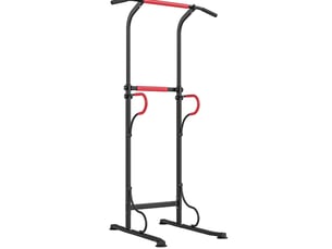 Tour de musculation réglable 98x84 cm barre de traction métal noir et rouge