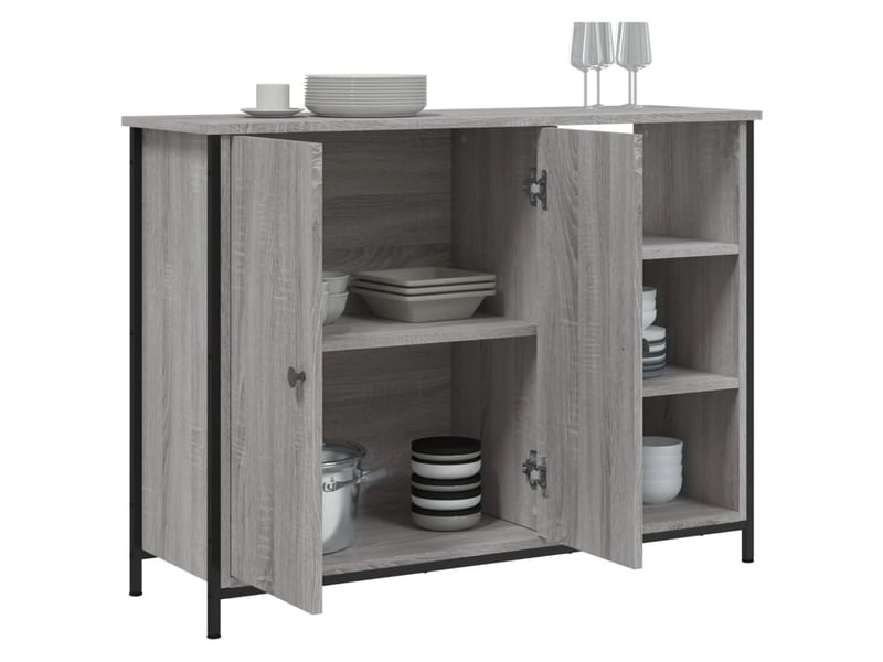  Buffet - bahut - meuble de rangement sonoma gris 100x33x75 cm bois d'ingénierie  - Conforama D