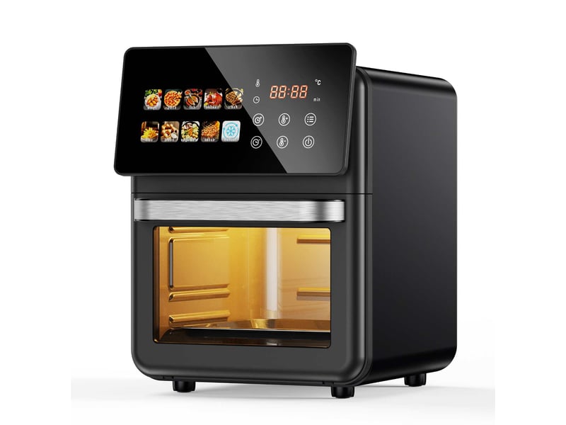  Four air fryer électrique 10l noir mat, écran tactile intelligent 12 programmes, fenêtre transparente, 80-200°c, 1-60 min, 5-6 personnes  - Conforama A
