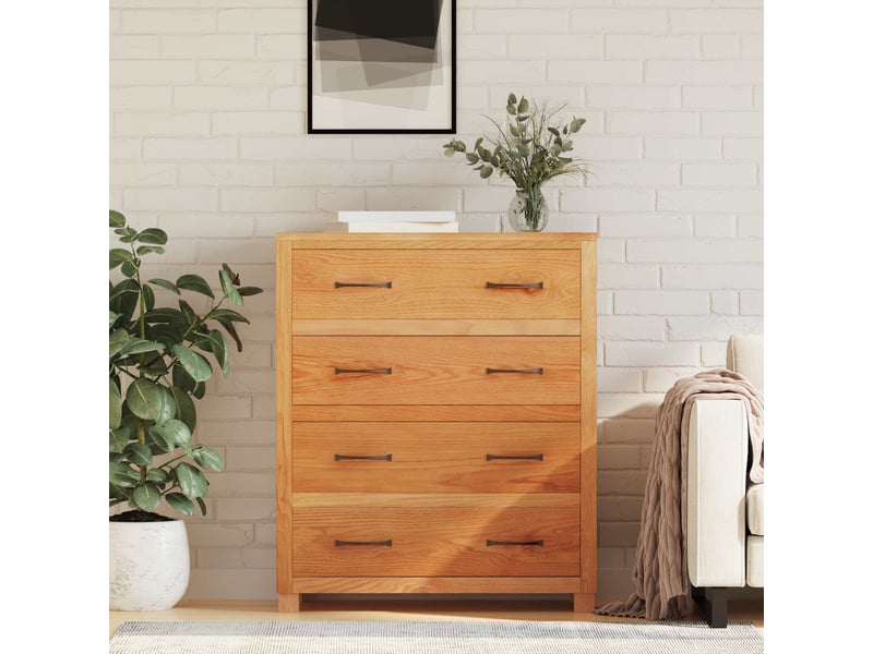  Armoire de rangement avec tiroir marron 80x35x95 cm bois de chêne massif  - Conforama C