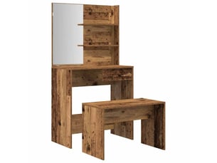 Coiffeuse 0 tiroir(s) Miroir  avec 1 tabouret(s) inclu(s)  <strong></strong> <strong></strong>  coloris bicolore