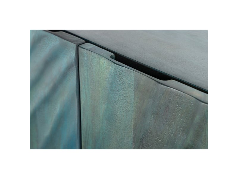 Buffet silva 180 cm – bois sculpté turquoise et doré, style design contemporain - Conforama E