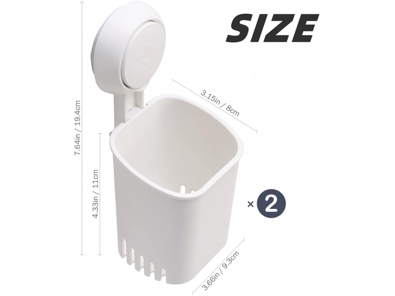 Porte-brosse à dents à ventouse, installation en 1 seconde, réutilisable, porte-, adapté à la cuisine, à la salle de bain, 2 pièces - Conforama C