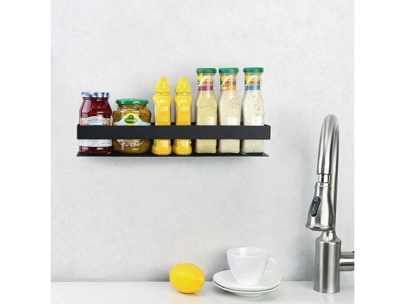 Etagere murale salle de bain etagere douche acier inoxydable 40 cm etagère murale acier noir - Conforama C