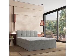 Lit avec rangement 160x200 cm <strong>MASSENO</strong> <strong></strong> coloris gris