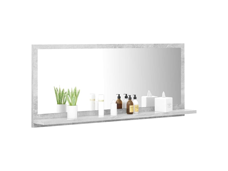  Miroir de salle de bain, miroir de toilette gris béton 90x10,5x37 cm aggloméré cf62548  - Conforama C