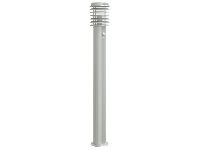  Lampadaire d'extérieur avec capteur argenté acier inoxydable argent 02_0042525  - Conforama A
