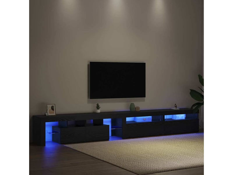  Meuble tv - banc tv - meuble de rangement 3 pcs chêne noir bois d'ingénierie  - Conforama E