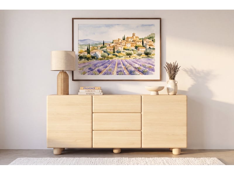  Calanque - buffet 3 tiroirs 160 cm mélaminé chêne clair  - Conforama B